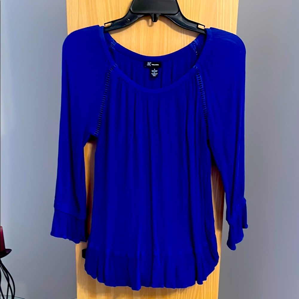 Inc international blue blouse